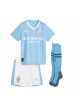 Fotbalové Dres Manchester City Erling Haaland #9 Dětské Domácí Oblečení 2023-24 Krátký Rukáv (+ trenýrky)